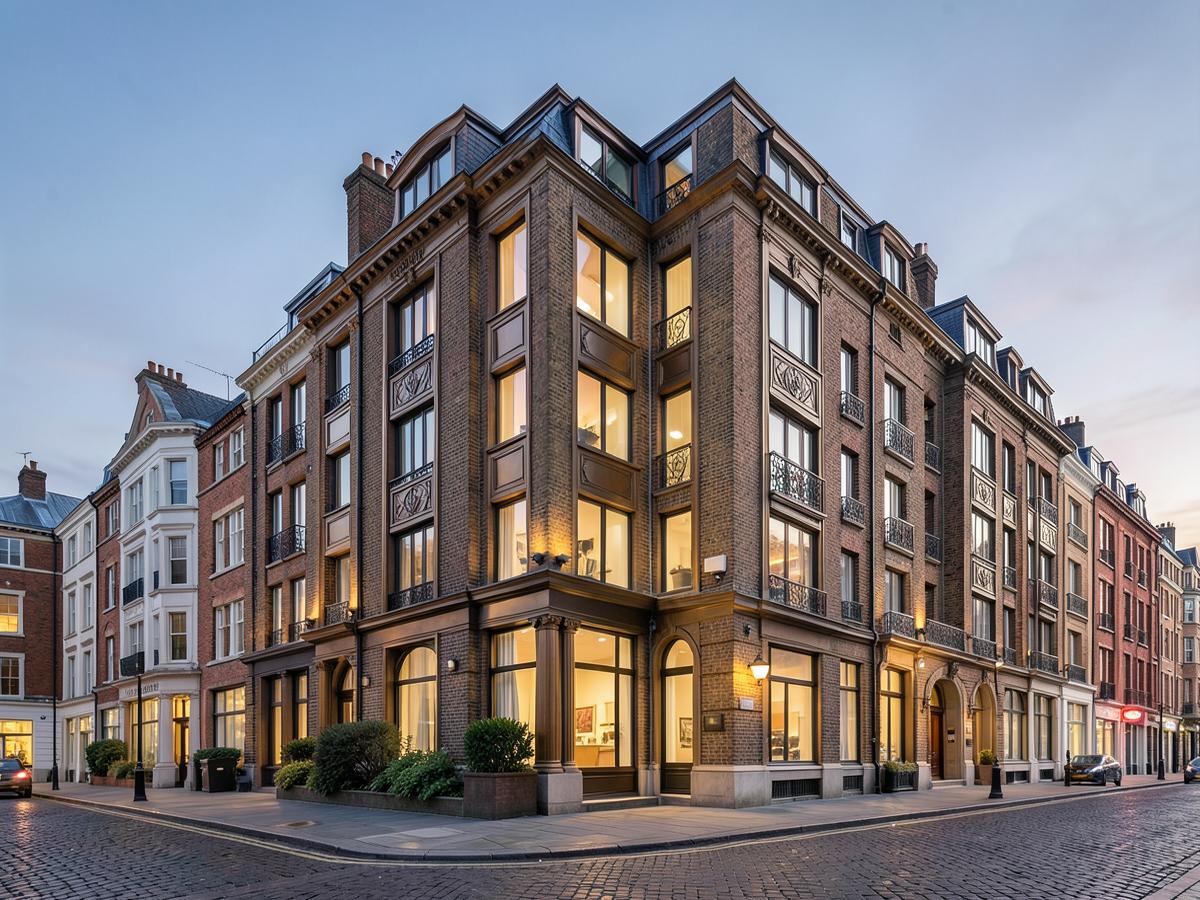 Residential building on a city street corner